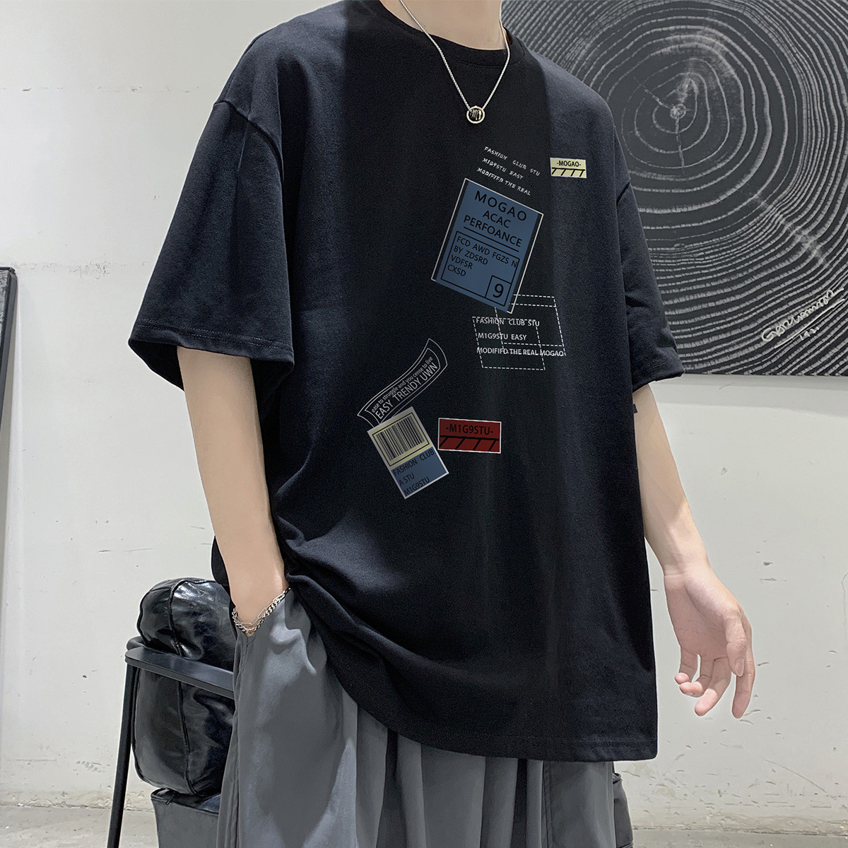 【舒适透气】夏季纯棉短袖青少年T恤宽松休闲打底衫潮流体恤