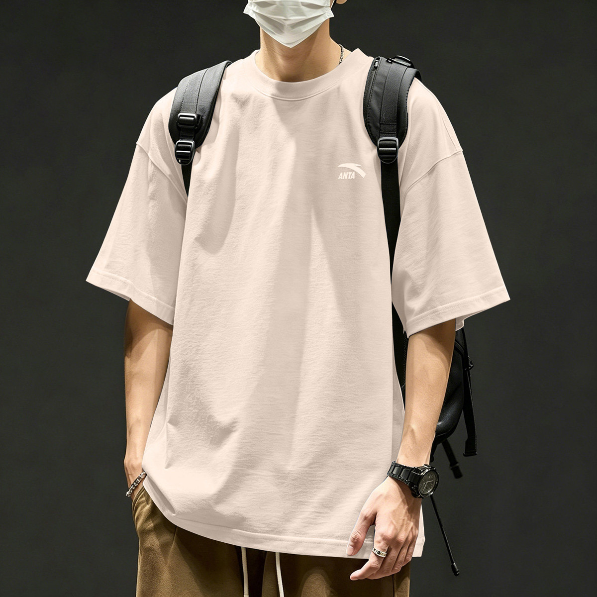针织短袖男女学生夏季薄款纯色圆领套头宽松透气t恤中性休闲上衣