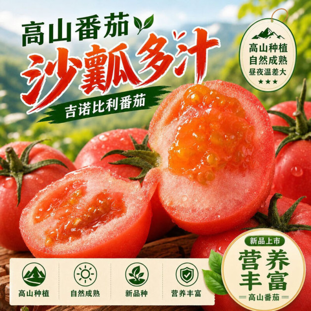 【3斤小果约8-12个】吉诺比利西红柿 高山自然熟新鲜沙瓤番茄